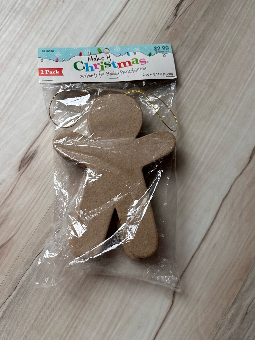Brown Gingerbread Craft Ornament - 2 Pack
